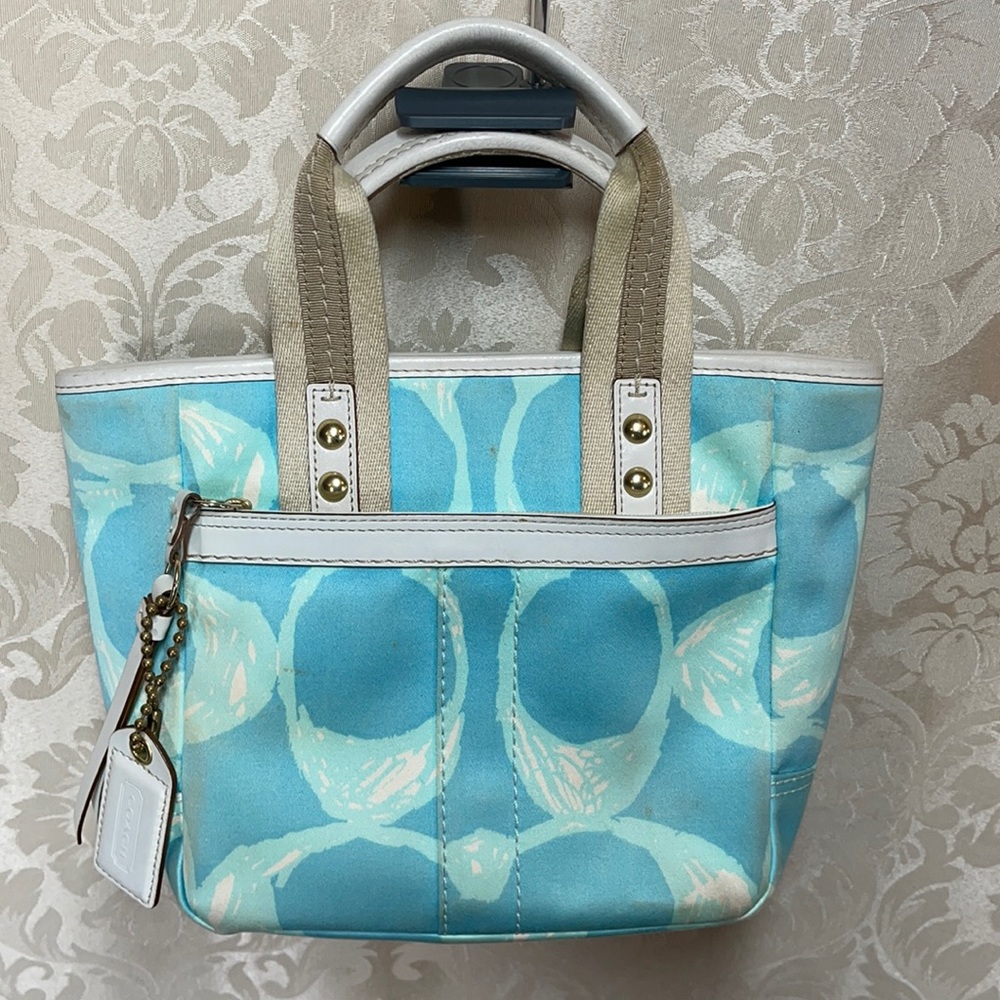 Coach Hampton Scribble Canvas Mini Handbag w/tag